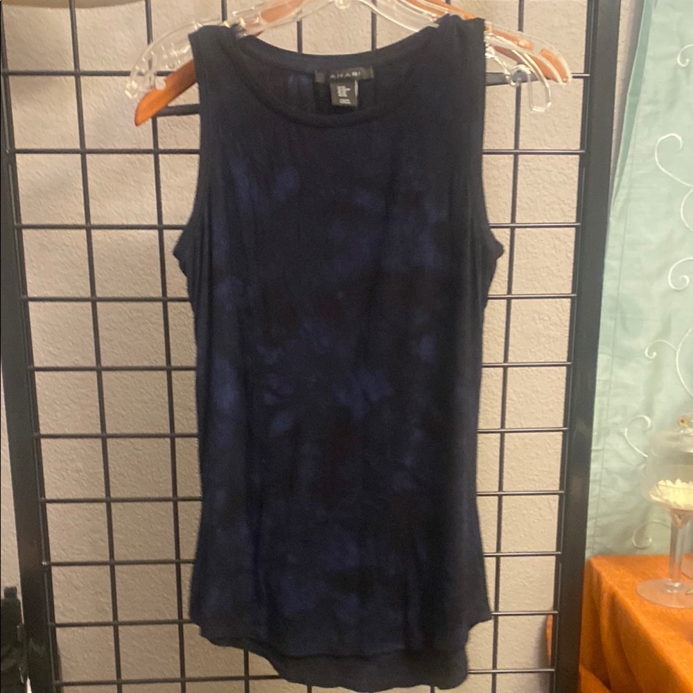 Tahari Blue Sleeveless Tank Top Relaxed Fit